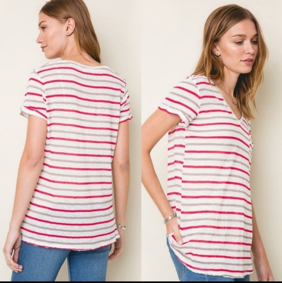 58412 Striped Linen Tee - Picture 3 of 3